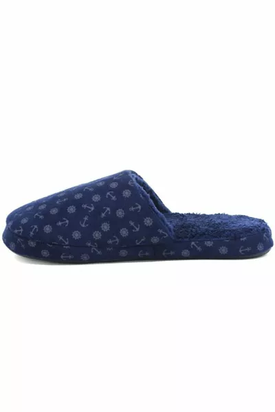 Pantoufles de maison pour hommes Motif d’ancre confortable Pantoufles d’hiver Soft Fury