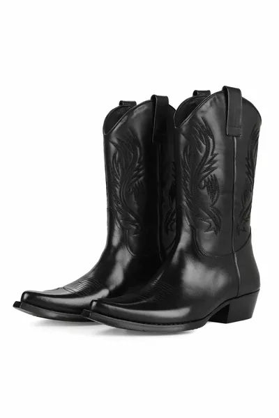 Schwarze Herren Cowboystiefel