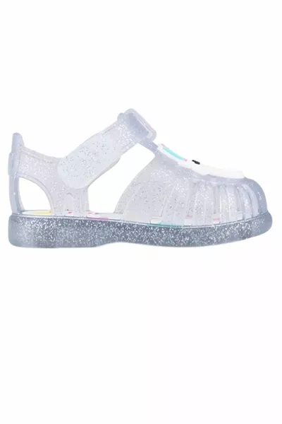  توبي يونيكورن بنات بريق الصنادل البيضاء