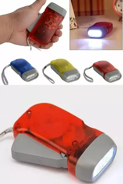4 Stück 3 LED Taschenlampe mit batterielosem Dynamo für Erdbeben für die ganze Familie Erdbeben Taschenlampe Batterielose Laterne Gemischt