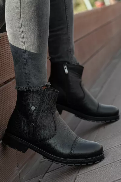  % echt lederen laarzen van compleet bont inclusief herenzool