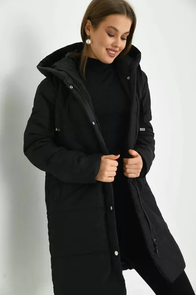 معطف مبطن مقنعين للمرأة