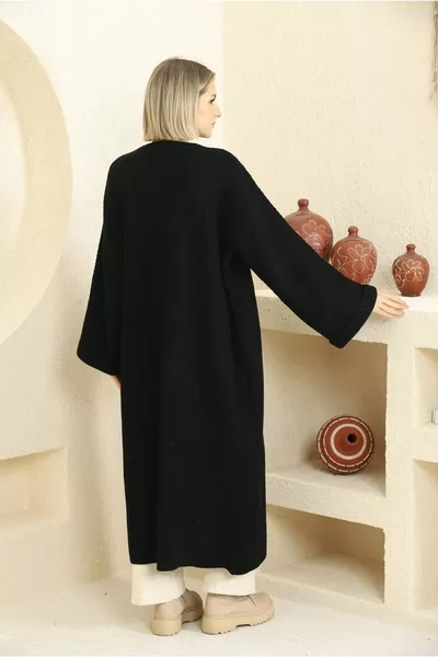 كارديجان تريكو طويل محبوك كبير الحجم