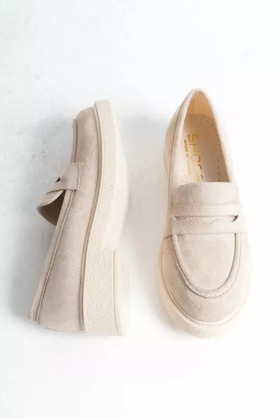 Lena Ten Loafer Loafer aus Veloursleder mit flacher dicker Sohle