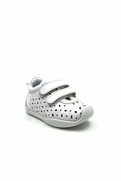 Sneakers primo passo bianche in pelle e ortopediche