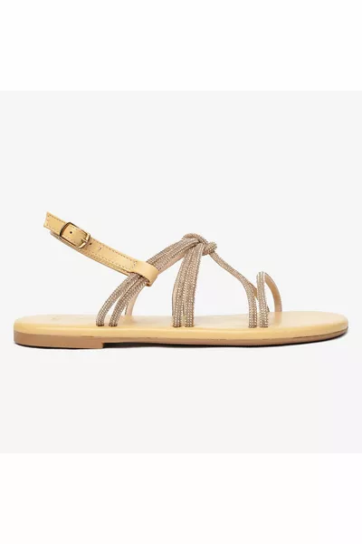 Damen Sandalen Aus Echtleder Mit Rosa Steinen 