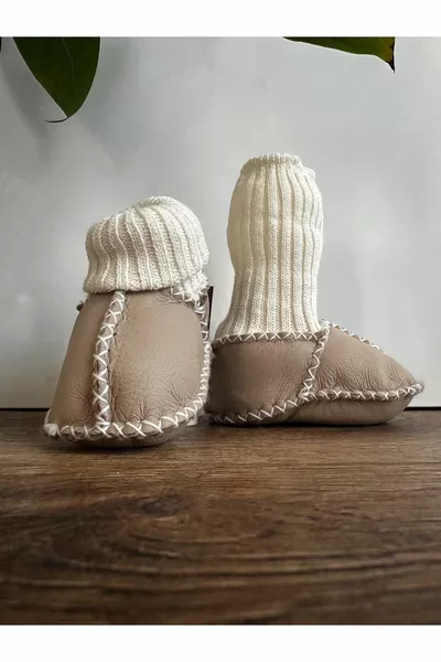 The Bazaar % Lambskin Baby Booties, Pendulum, First Step