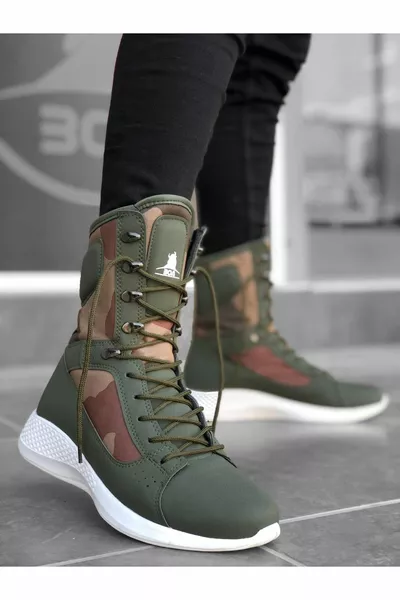  Lace-Up Khaki Camouflage Boxer Unisex Sport Postal Boots