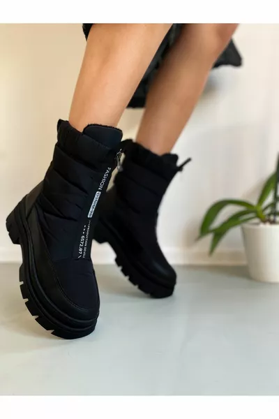 Цип Дебела черна подметка Дамски ботуши Ботуши за сняг