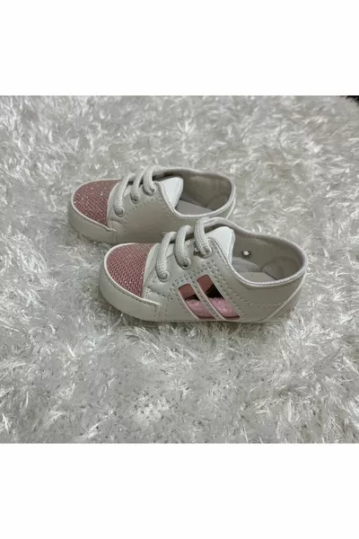 Baby Girl Leather Silvery Booties