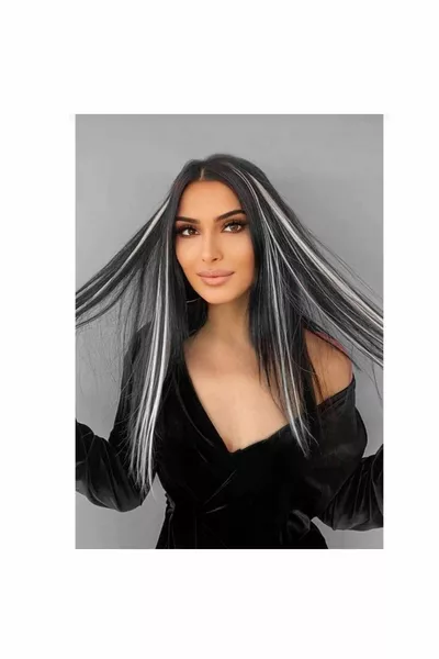 Couleur grise Postiche Postiche Épingle à cheveux Faux cheveux 