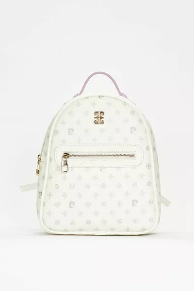 حقيبة ظهر نسائية بنقشة حرف Monogram أبيض 