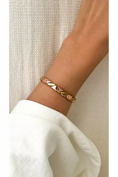 Unisex Saf Bakır Bileklik