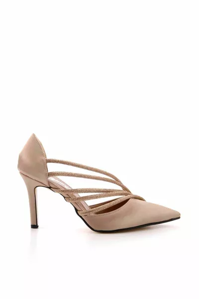 Nude Satin Women's Evening Dress Shoes 