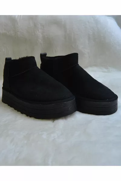 المرأة سميكة وحيد الترا ميني أحذية من جلد الغزال أحذية الشتاء و Bootie