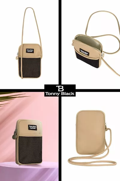 Scomparto per telefono originale Tracolla regolabile a croce Rete con cerniera Rete Supporto per telefono Borsa a tracolla