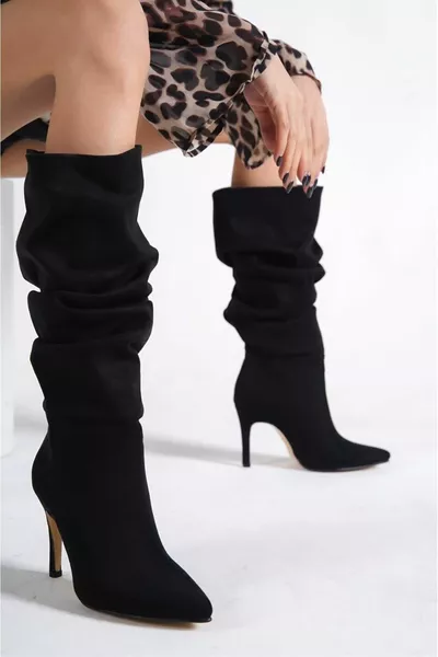 أبريل الأسود من جلد الغزال المرأة سحب مجمعة رعاة البقر الأحذية