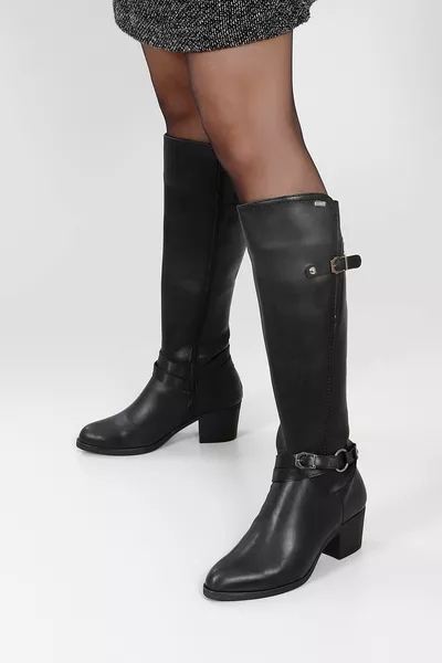 أسود مدبب اصبع القدم الكعب بسحاب مشبك المرأة أحذية عارضة 