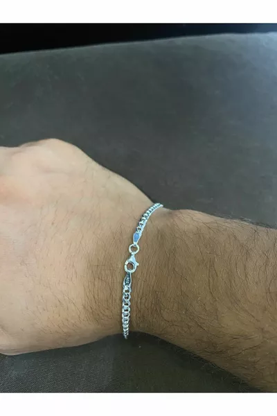  стерлингово сребро Мъжка гурме гривна  Мъже Жени Всеки може да я използва Вечен продукт