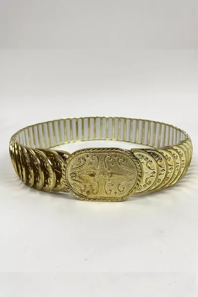 Эластичный пояс золотистого цвета