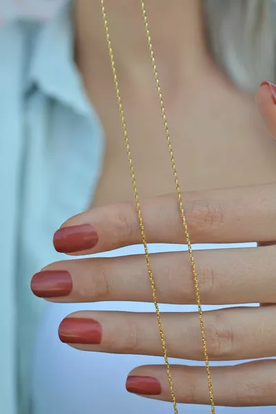 Стоманена верига със златен цвят  см