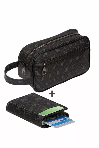 Дамска чанта и портфейл за пътуване с шарки с механизъм