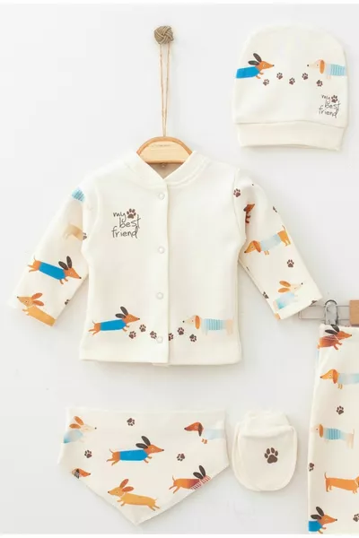 Комплект колбаси за новородено куче за бебе за момче Изход от 5 0-3 месеца камък