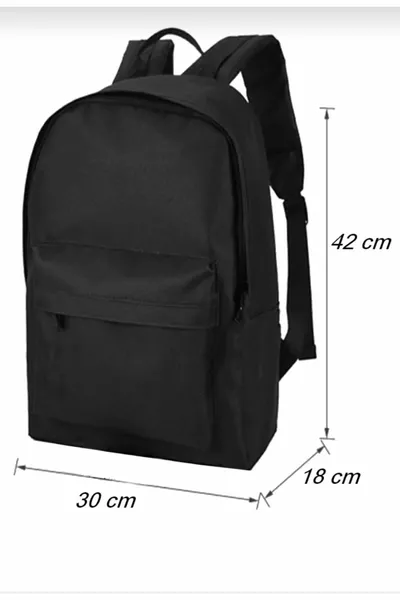 Düz Siyah Günlük Seyahat Kurs Sırt Çantası Plain Black Daily Travel Course Rucksack