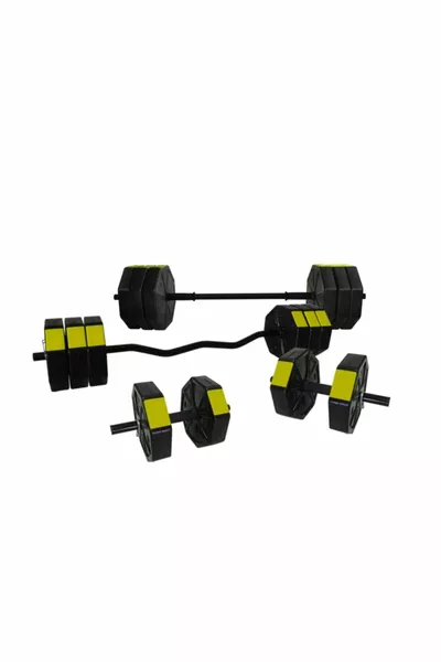 Barra piatta da  kg ( cm) Z Bar ( CM) Bilanciere con manubri - Set completo con copertura gialla