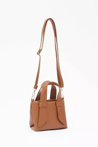 تان  فو الجلود مقصورة واحدة مقبض مزدوج حقيبة اليد والكتف الصليب L:  W:  W: 8 سم