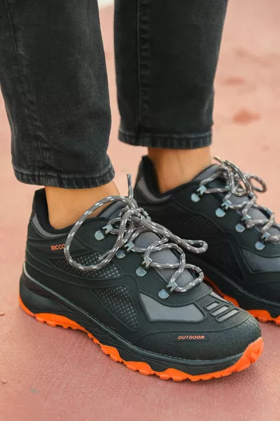 Chaussures de trekking unisexes en caoutchouc 3d orange fumé 