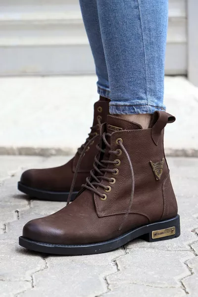  أحذية رجالية جلدية أصلية بسحاب ()