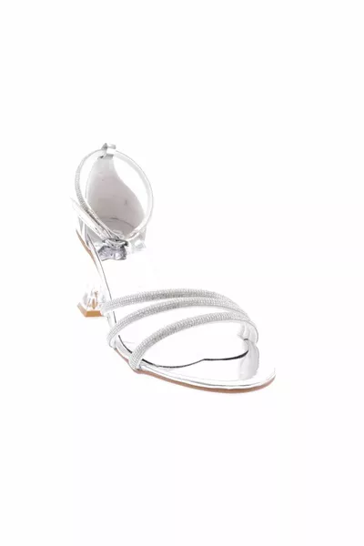 Y WOMEN'S SILVER STONE STRAPPY GOBLET HEELS