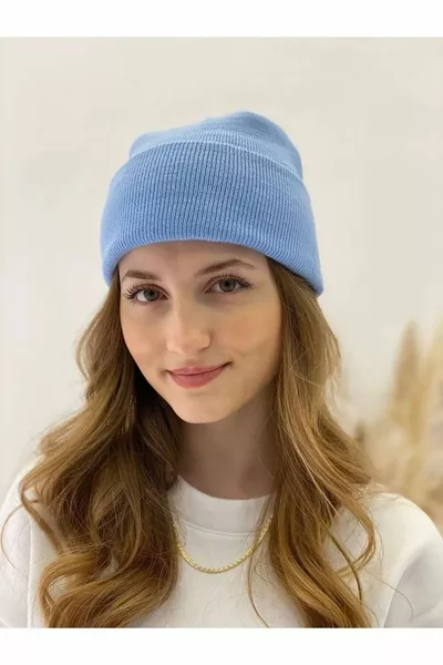 Основна шапка унисекс синьо