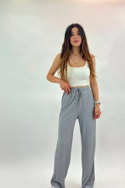 Pantalon Palazzo taille élastiquée femme
