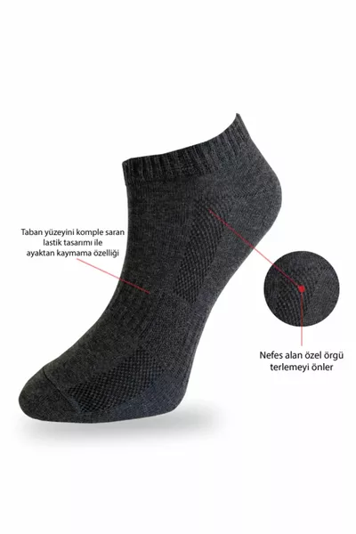 Kurze Socken aus Baumwolle dunkelgrau 5 Stück