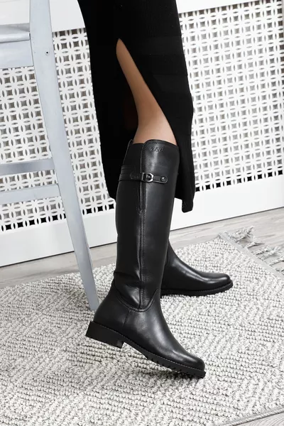 أسود الجبهة جلد طبيعي جولة اصبع القدم المطاط الوحيد كعب سستة المرأة أحذية عارضة 