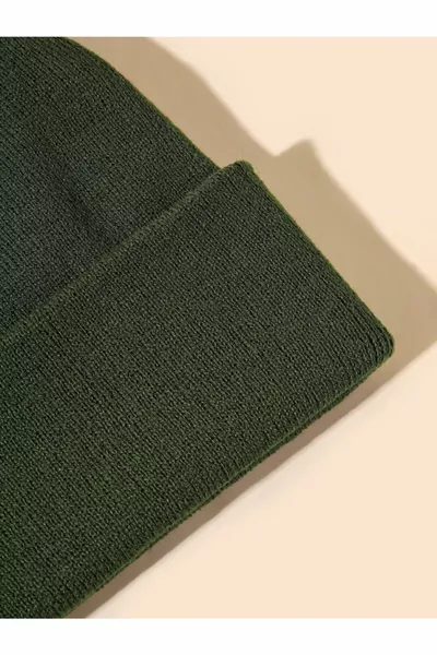 Базовая шапочка унисекс цвета хаки базовая шапочка