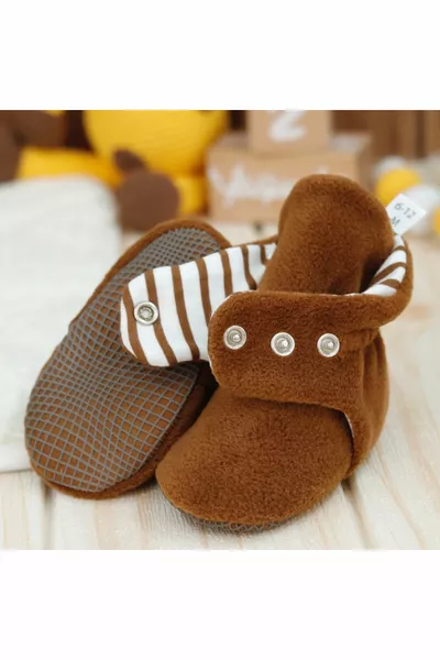 Suola antiscivolo, pendolo per neonati, stivaletti da casa primo passo, foderato in cotone biologico resistente al sudore