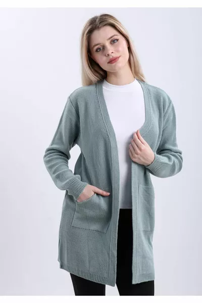 كارديجان نسائي Çağla Green Kangaroo جيب محبوك