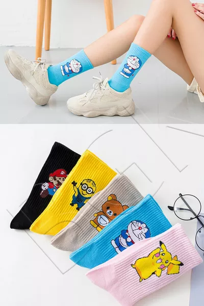 Унисекс шарени колежански чорапи 5бр Изключително удобни