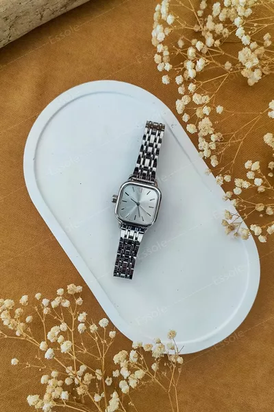 Ретро минималистичный квадратный циферблат стальной ремешок женские наручные часы