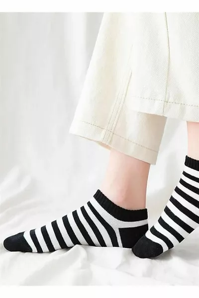 الصيف مخطط نمط القطن الكاحل الجوارب القصيرة