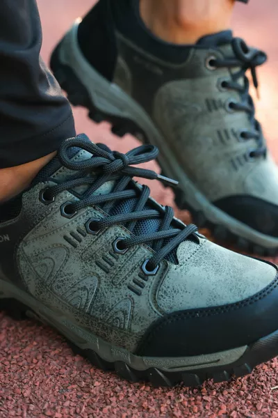 Kaki trekkingschoenen voor heren 