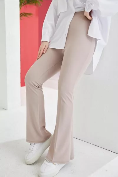  Jambe espagnole Tissu Pantalon Vison