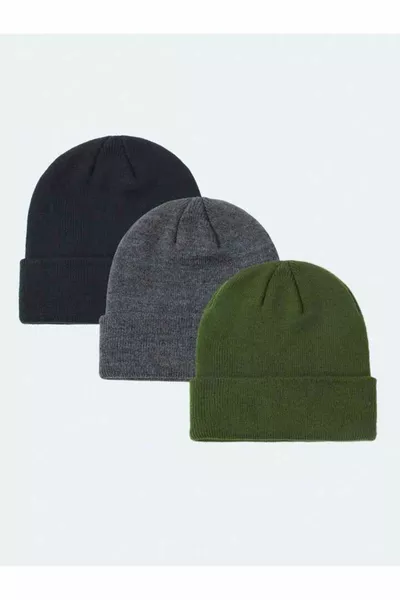 طقم قبعة صغيرة مطوية سوداء للجنسين ، منك مفتوح ، طقم قبعة صغيرة من 3 قطع