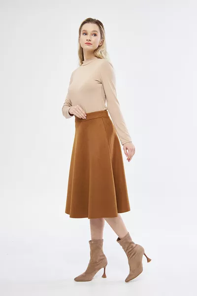 متوسطة الطول من جلد الغزال كيلوغرام تنورة