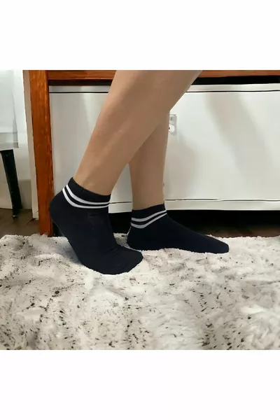  زوجا من الجوارب الجوارب المخططة باللونين الأسود والرمادي للجنسين