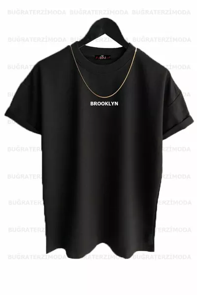 Brooklyn Printed Unisex Schwarz-weiß-grau (lockere Passform) Oversize 3-teiliges T-Shirt-Paket