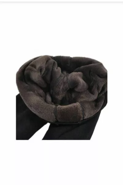 Collant d’hiver thermique noir pour femme avec intérieur en peluche